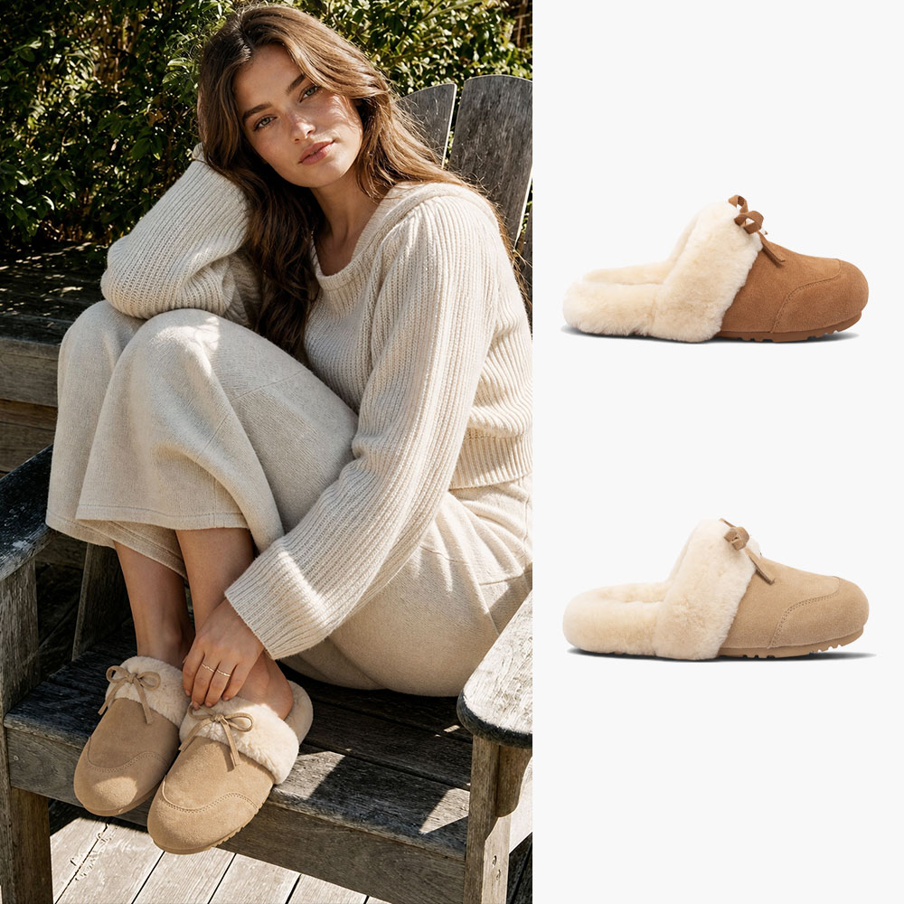 [무료배송] 호주정품 오즈웨어 리야 시어링 슬리퍼 (굽3.5cm) OZWEAR UGG OB1069